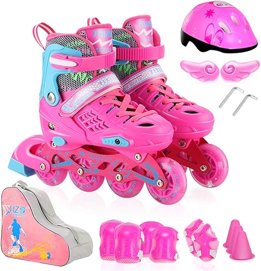 QMMD Inline Skates for Kids, Adjustable Roller Blades for Beginners