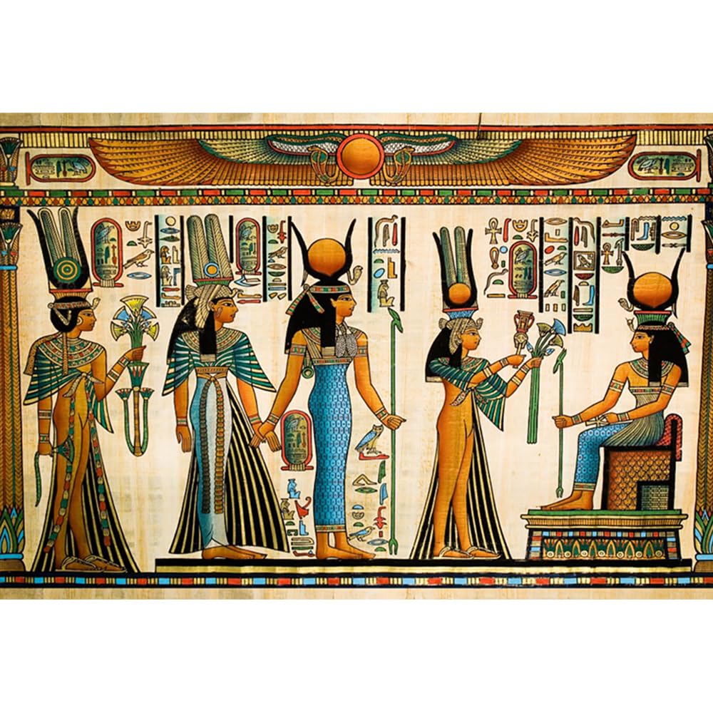 YongFoto 7x5ft Vinyl Photography Backdrop Ancient Egypt Scene Murals Pharaoh Hieroglyphic Egyptian Papyrus Backdrops for Photo Shoots Party Kids Baby Personal Portrait Photo Background Studio Props — image 1