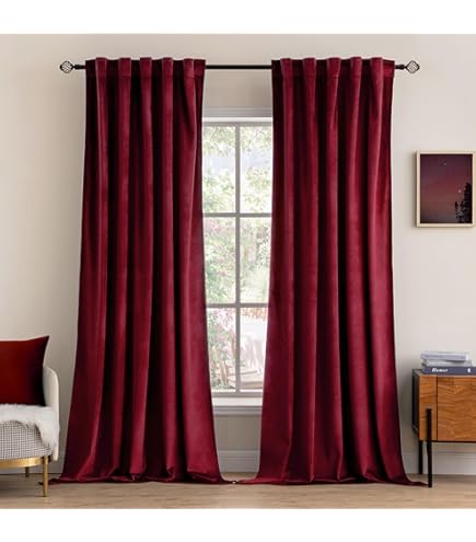 P Pothuiny Velvet Blackout Curtains - 2 Panels, 52"W X 96"L, Rod Pocket & Back Tab (Black)