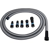 Cen-Tec Systems 94720 Quick Click 20 Ft. Hose for Home and Shop Vacuums with Expanded Multi-Brand Power Tool Adapter Set for