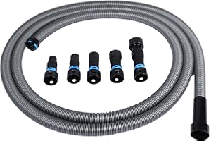Cen-Tec Systems 94709 Quick Click 16 Ft. Hose for Home and Shop Vacuums with Expanded Multi-Brand Power Tool Adapter Set for Dust Collection