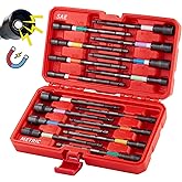 SENNMONN Magnetic Nut Driver Set, 16 PCS Long Nut Driver Set, 6 Inches, SAE & Metric,Colorful Rainbow,1/4 Inch Hex Shank, Cr-V Steel