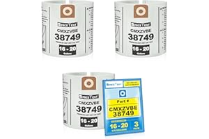 SpaceTent 3 Pack CMXZVBE38749 Vacuum Bags for Craftsman 16 and 20 Gallon Wet/Dry Vacs, part # CMXZVBE38749 38749, CMXEVBE17596 Dust Bags