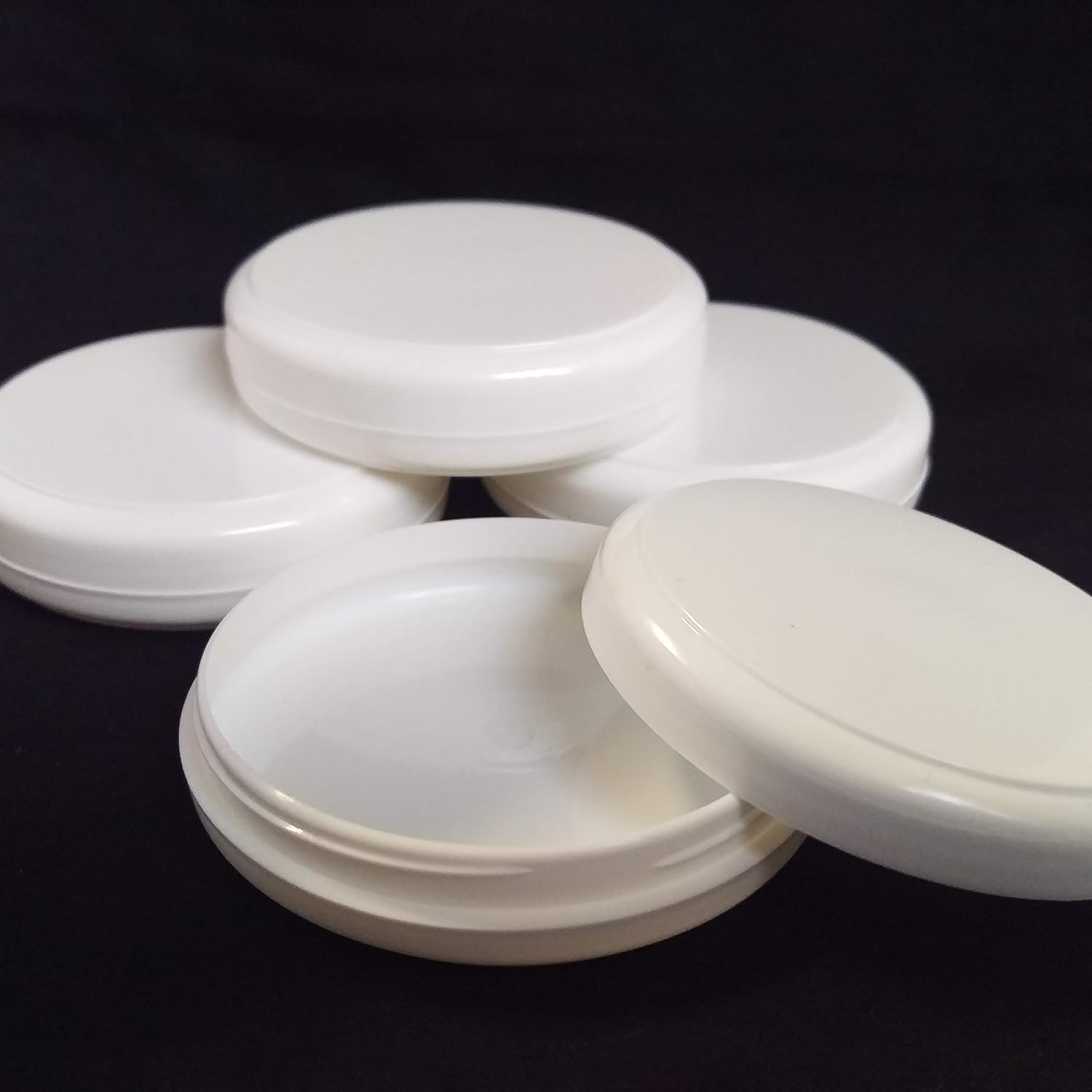 3 x 25ml Empty White Plastic Jars Low Profile - Only 17mm High - Large Letter - (Cosmetic/Cream/Sample Squat Plastic Pot) - Image 5