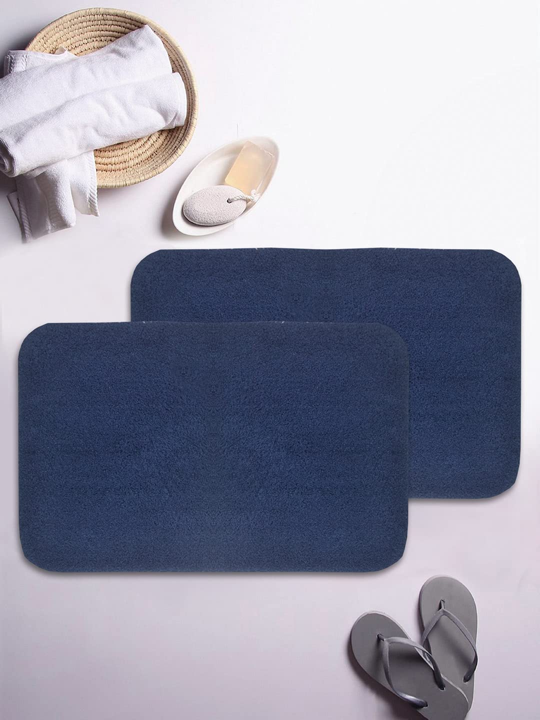 Buy BIANCA UltraSoft Fluffy Bath Mat with NonSlip Rubber Backing 2pc