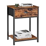 Furologee End Table with Storage Shelf and Fabric