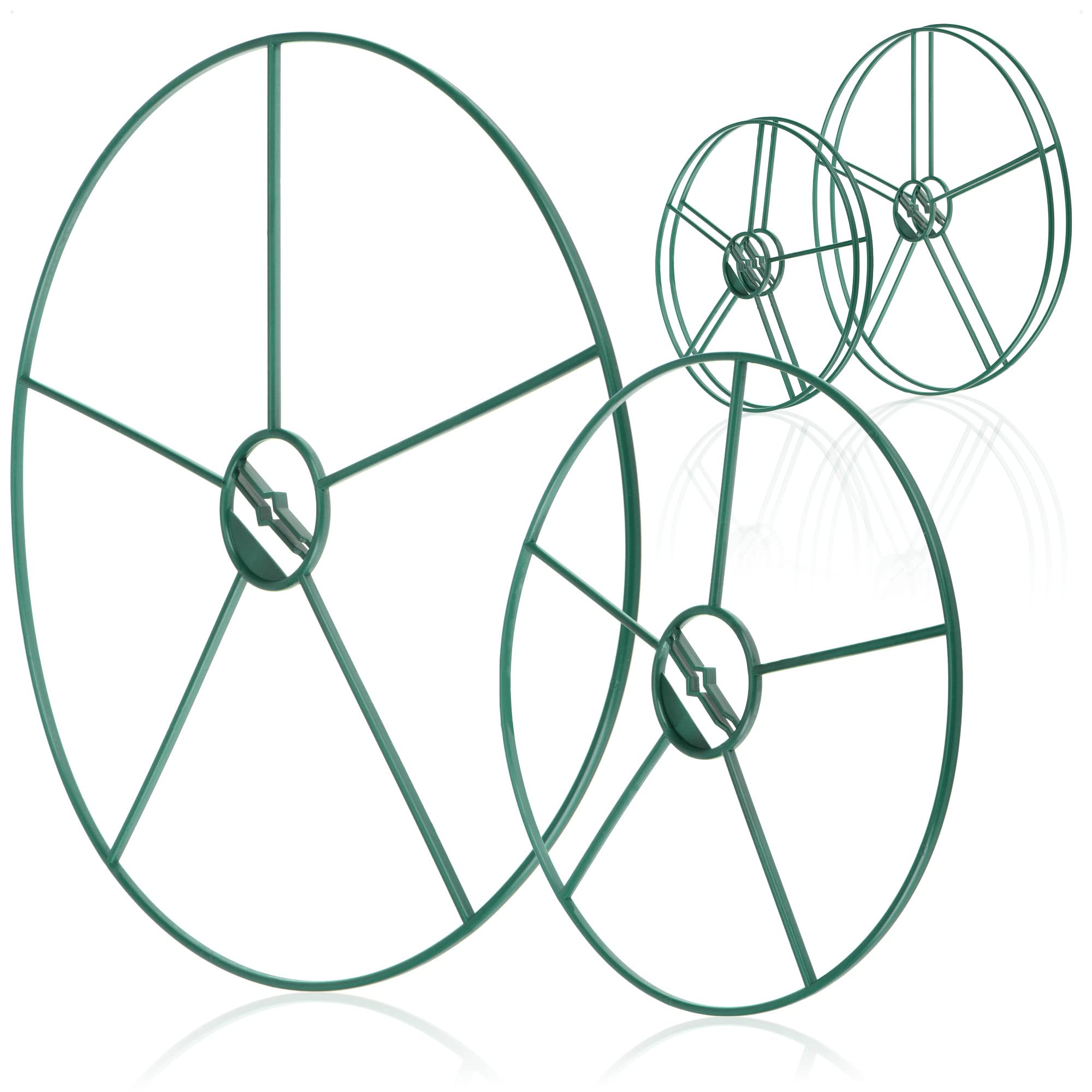 COM-FOUR® 6x flower and perennial holder - round bush support in two sizes - bush support for flowers, tendrils and perennials