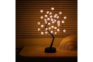NAKOLULU Cherry Blossom Tree Lamp, 18inch 36 Led Bonsai Tree Lights, Battery/USB Operated Japanese Decor Night Lights for Christmas Indoor Decorations Bedroom Home Gift Idea,Warm White