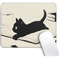 Amazon.com: Bonita alfombrilla de mouse de gato negro, Kawaii ...