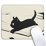 Cute Black Cat Mouse Pad,Kawaii Anime Cat Mouse