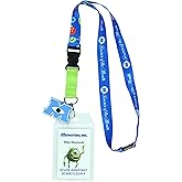 Disney Monsters Inc Scarer of The Month Mike Wazowski Scarer Assistant Breakaway Lanyard ID Badge Holder with 2" Rubber Charm (Green)