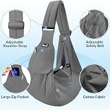 SlowTon Pet Carrier Sling Bag for Dogs Cats Adjustable Padded Strap Front Pocket view 2