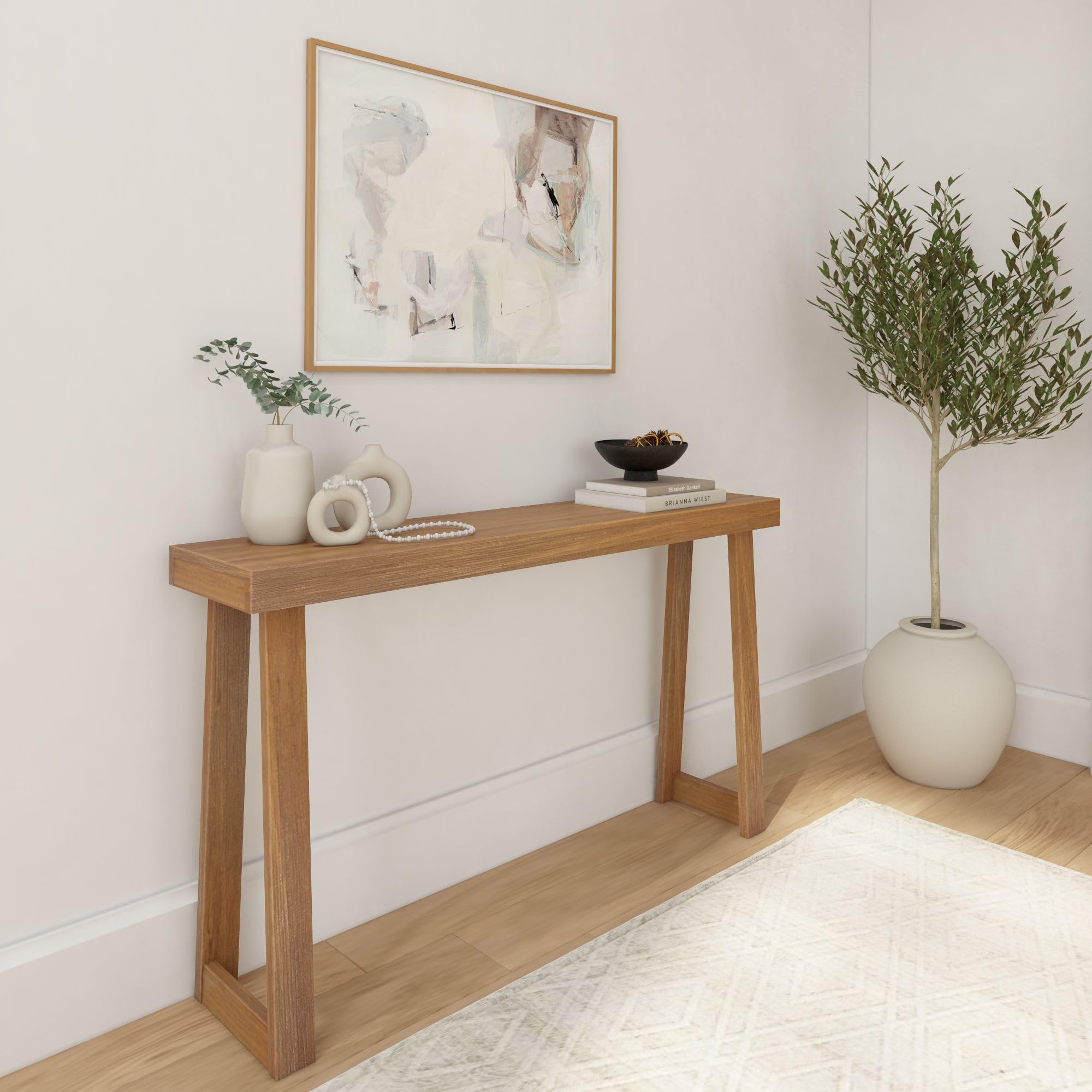 Plank+Beam Solid Wood Console Table, 56 Inch, Sofa Table, Narrow ...
