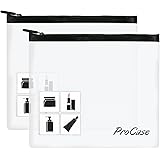 TSA Approved Fly Travel Toiletry Bag Makeup Pouch, ProCase Durable Quart-Size Carry-On Clear Small Handy Bag with Zipper for