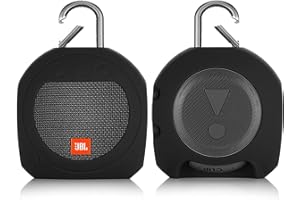 TXEsign Protective Silicone Stand Up Carrying Case for JBL Clip 3 Waterproof Portable Speaker (Black)