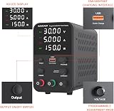 NANKADF DC Power Supply 0-30V 0-5A USB Fast Charge 18W 4-Digit Display view 3