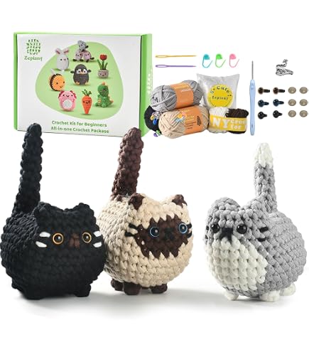 Kit Crochet Débutants - 4 Poupées Noël (Bonhomme De Neige, Père Noël, Renne) Avec Tutoriel Vidéo - Loisir Créatif
