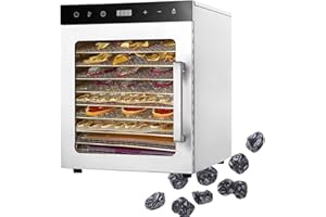 ZZBSOD Freeze Drier, Food Dehydrator Machine, 10/12 Stainless Steel Trays, Home Freeze Dryer, Food Processer, for Jerky, Frui