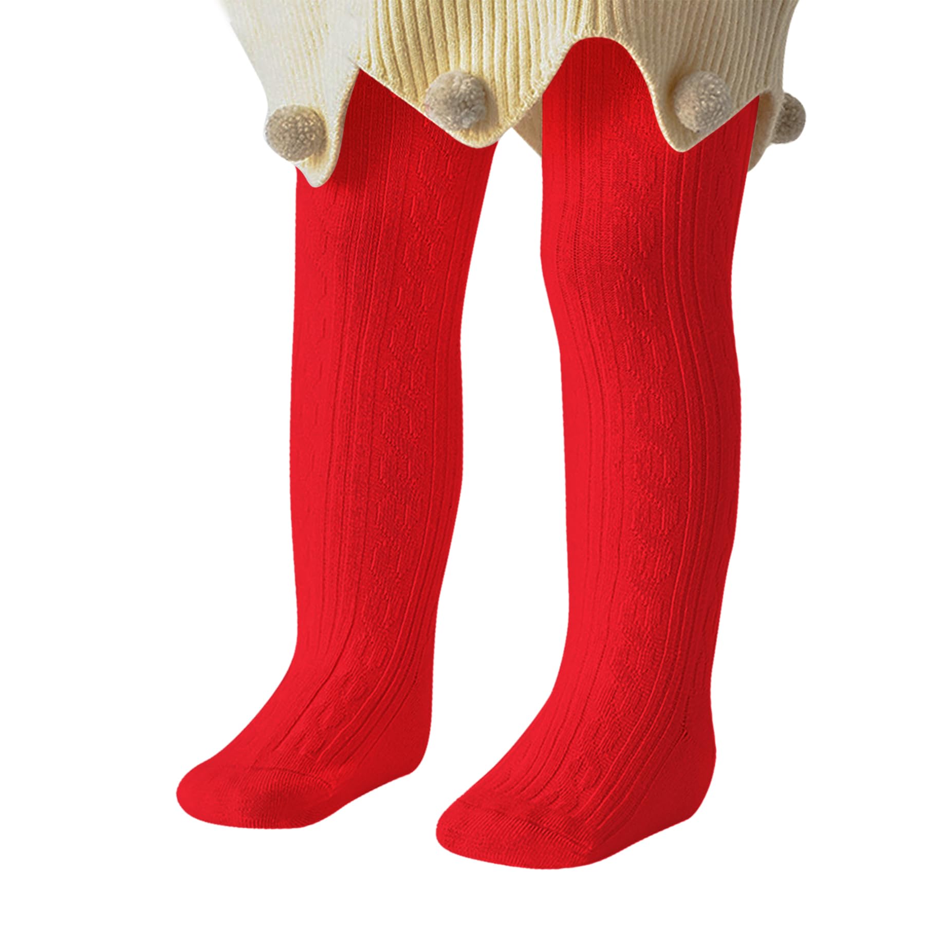 Photo 1 of Zando Red Leggings - Soft Elastic Stockings for Girls & Toddlers (0-3, 6-12), Footed Dance Tights