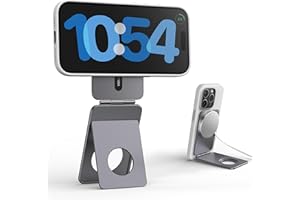 1ST IDEA Phone Tripod Stand, Aluminum Alloy Phone Stand Compatible with iPhone 16/15/14/13/12 Series, Foldable Strong Magneti