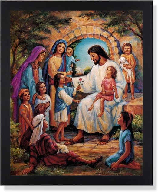 Amazon Com Jesus Christ With Children Religious Home Decor Wall