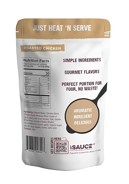 LE SAUCE & CO. 4-SERVING ROASTED CHICKEN GOURMET BROWN GRAVY, GLUTEN FREE, PREMIUM BROTH, ADD TO ROTISSERIE CHICKEN BREAST, MASHED POTATOES, PANTRY STAPLES, CREAM GRAVY MIX