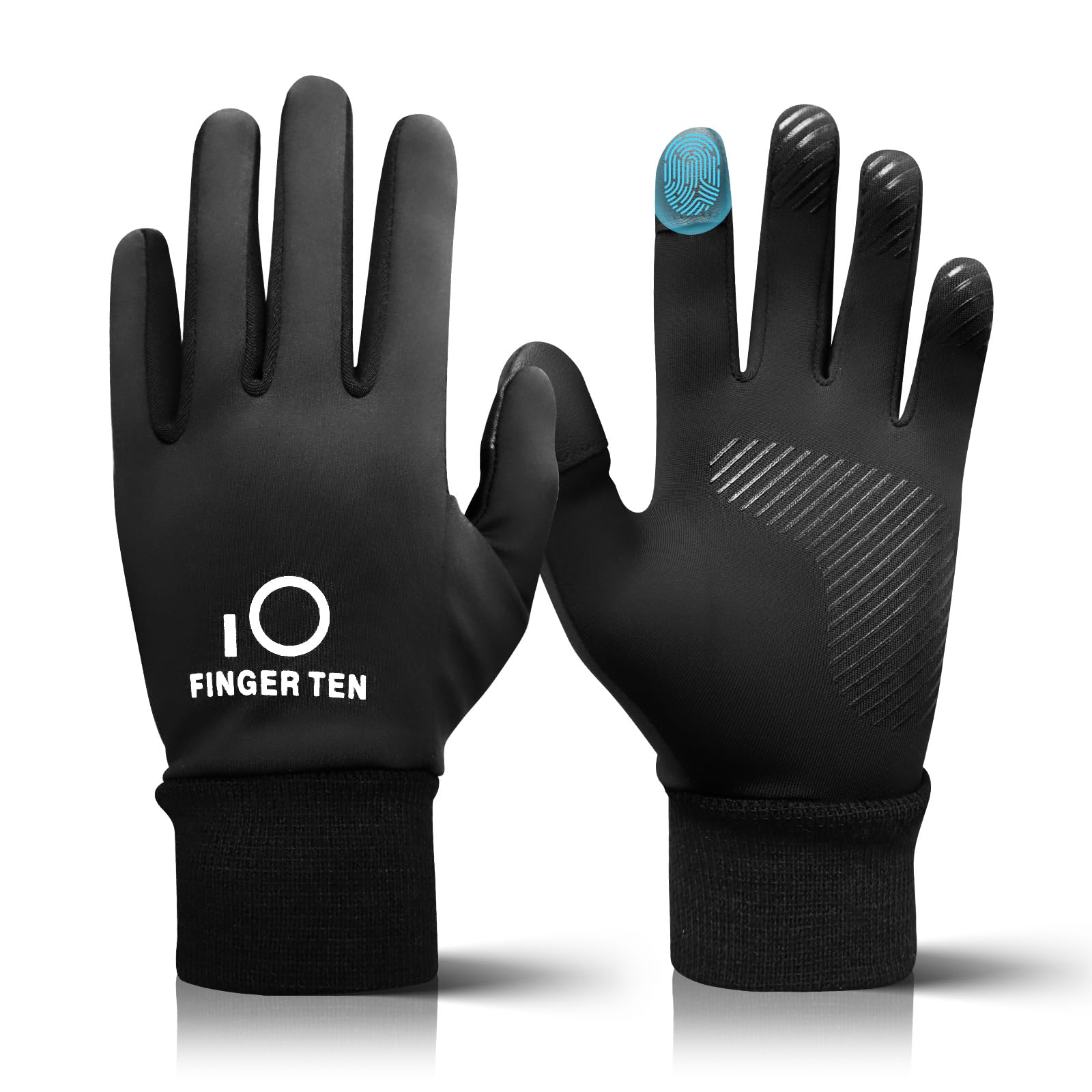 AXKAL Winter Gloves Kids Cycling Grip Warm Comfortable Anti-Slip Value Pair, Glove Soft Durable Running Walking Hiking School Lightweight For Boys Girls Youth Children (L, Black)