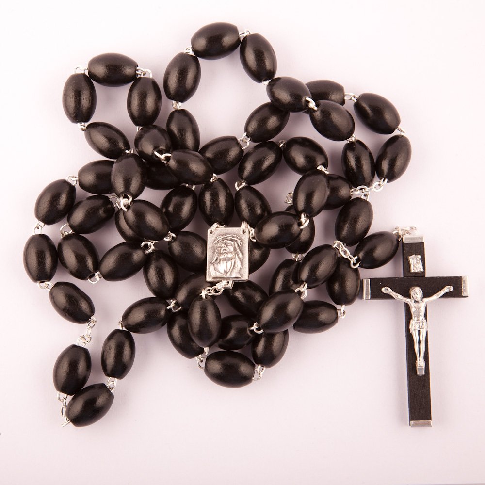 Large Rosary Beads. Extra Large Rosary. Large Wood Rosary. Black Wood Rosary