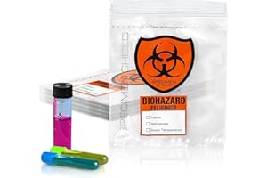 PUREVACY Biohazard Specimen Bags, 8 x 10 Inch. Pack of 100 Clear Zipper Specimen Bags. 3 Wall Polyethylene Specimen Bag. 2 Mils Specimen Biohazard Bag. Biohazard Transport Bag. Biohazard Plastic Bags