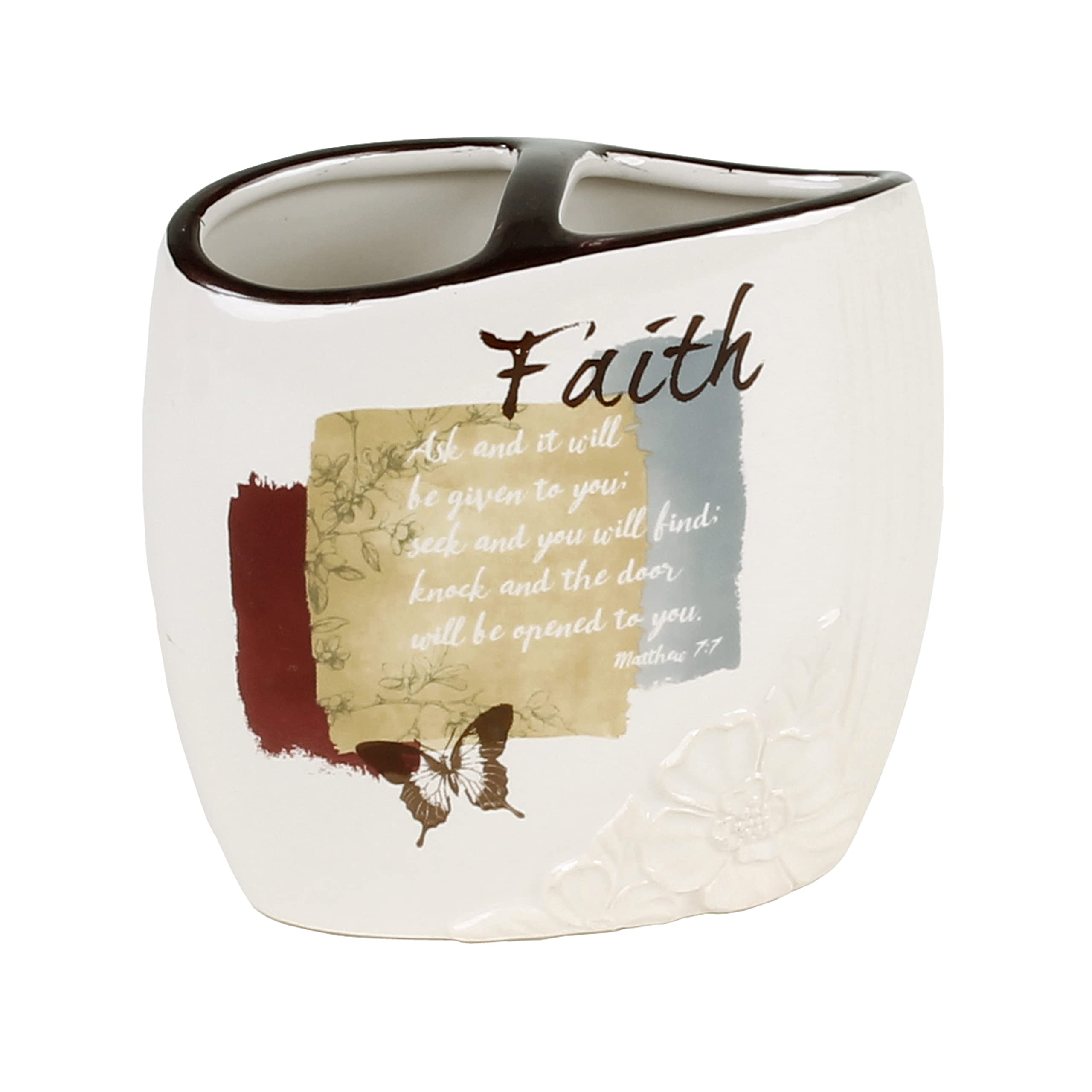 SKL Home Words of Faith Toothbrush Holder, Multi