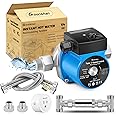 Moonshan Instant Hot Water Recirculating Pump with Stainless Steel Sensor Valve 20-inch PEX Supply Lines Water Circulator Pump with Smart Plug for Tank Water Heaters 3-Speed Control Extremely Quite