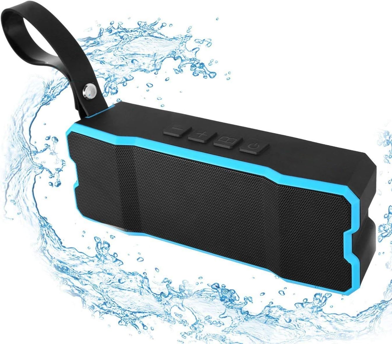 Waterproof Wireless Bluetooth Speaker, Portable Outdoor Speaker with Loud HD Sound and Rich Bass, POWERIVER IPX6 Shower Speaker with Loop for Sport Beach Compatible with iPhone iPad Samsung