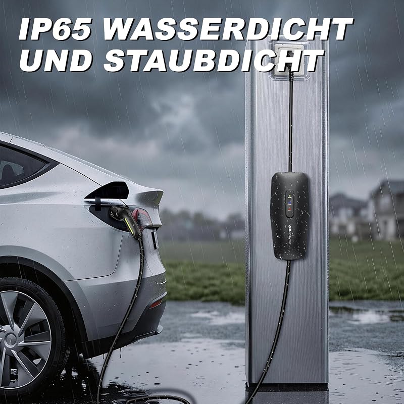 Ladekabel Typ 2, 3.68KW /5M Ladekabel Elektroauto, 16A EV Ladegerät, Typ 2 für Elektrofahrzeuge mit Einphasigem EU-Schuko, IP65 Kompatibel mit Model Y/3, XC60, ID.3, ID.4