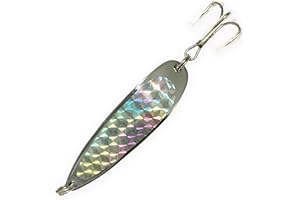 SANHU Crocodile Spoon Fishing Lures 2oz, 6 Pcs Silver Finish with 3X Strong Mustad Treble Hooks for Saltwater & Freshwater Fishing, Includes Durable Hook Set, Ideal for Tuna, & More