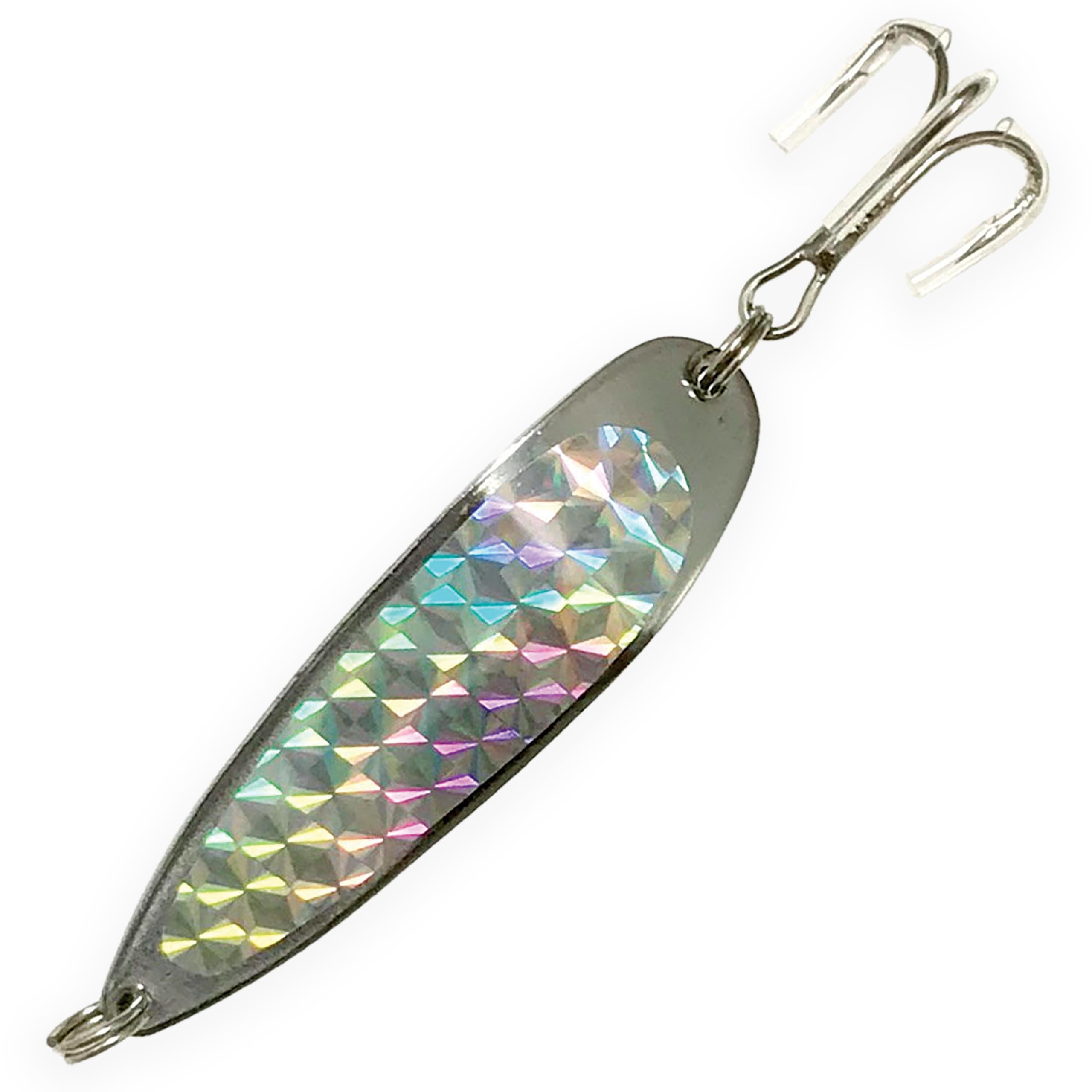 Crocodile Spoons Silver Color with Treble Hook Fishing Lure 2oz 6 Pieces