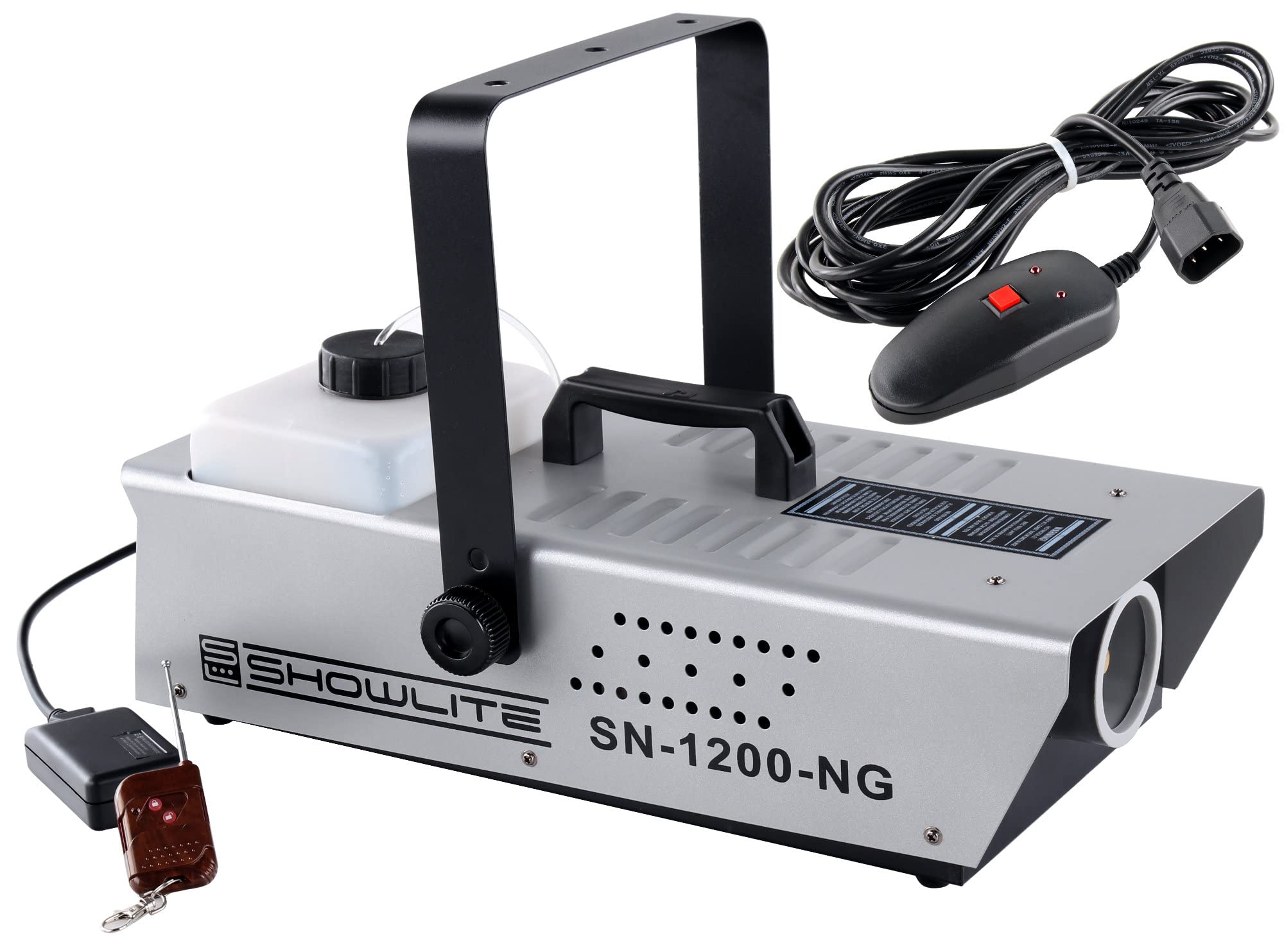Showlite SN-1200 Fog Machine (1200 W, 350 m³ Fog Output/min, 7 min. Warm-up Time) including Remote control