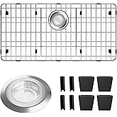 KIKIBRO Sink Protectors for Kitchen Sink, Sink Grate Grid for Bottom of Sink, Metal Sink Rack, Bottom Basin Rack, Stainless Steel, 28-7/8" x 14-3/8"