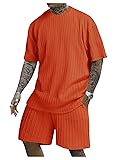 COZYEASE Men's 2 Piece Outfits Short Sleeve
