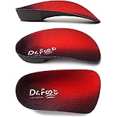 Dr. Foot's 3/4 Length Orthotic Insoles, High Arch Support Inserts for Flat Feet Plantar Fasciitis Over-Pronation and Foot Pain (Small (Men's 5-6 / Women's 6-7))