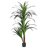 Keloteven Artificial Dracaena Tree, 5FT, Faux