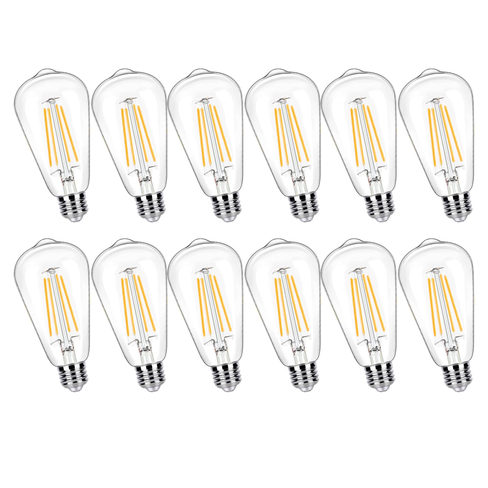 Photo 1 of 12 Pack 100 Watt Equivalent LED Edison Bulbs, 9W LED Light Bulbs, 2700K Soft Warm with E26 Standard Base, 120V Not-Dimmable, CRI 90, 1250LM