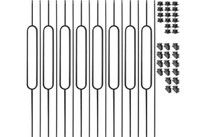 Vilstomes 16 Pack Wrought Iron Balusters for Staircase Stair Spindles, 1/2" Deck Railing Spindles, Baluster Shoes (8 Straight +8 Single Oval)