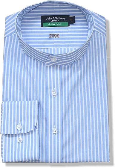 camisa azul con rayas blancas hombre