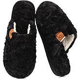 OOW Women's Fuzzy Slippers for Indoor,House Shoes with Memory Foam,Plush and Cute Slippers for Women