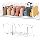 Adjustable Bag & Purse Organizer for Closet | Clear Shelf Dividers for Closet Organization, Vertical Handbag Separator for Sweater, Shirts & Clutches, Perfect for Bedroom, Living Room, Home