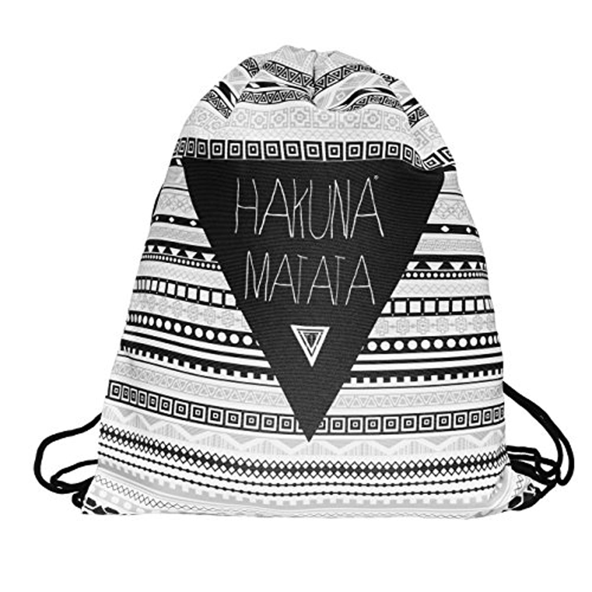 Loomiloo Hakuna Matata Classic Drawstring Bag Gym Sac Sack Gymbag Rucksack Gym Wear School Stringbag Hipster