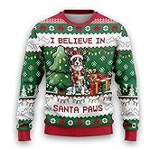 Dog Paw Ugly Christmas Sweater for Women Men, Pet Mens Sweatshirt Holiday Ugly Sweater PA15