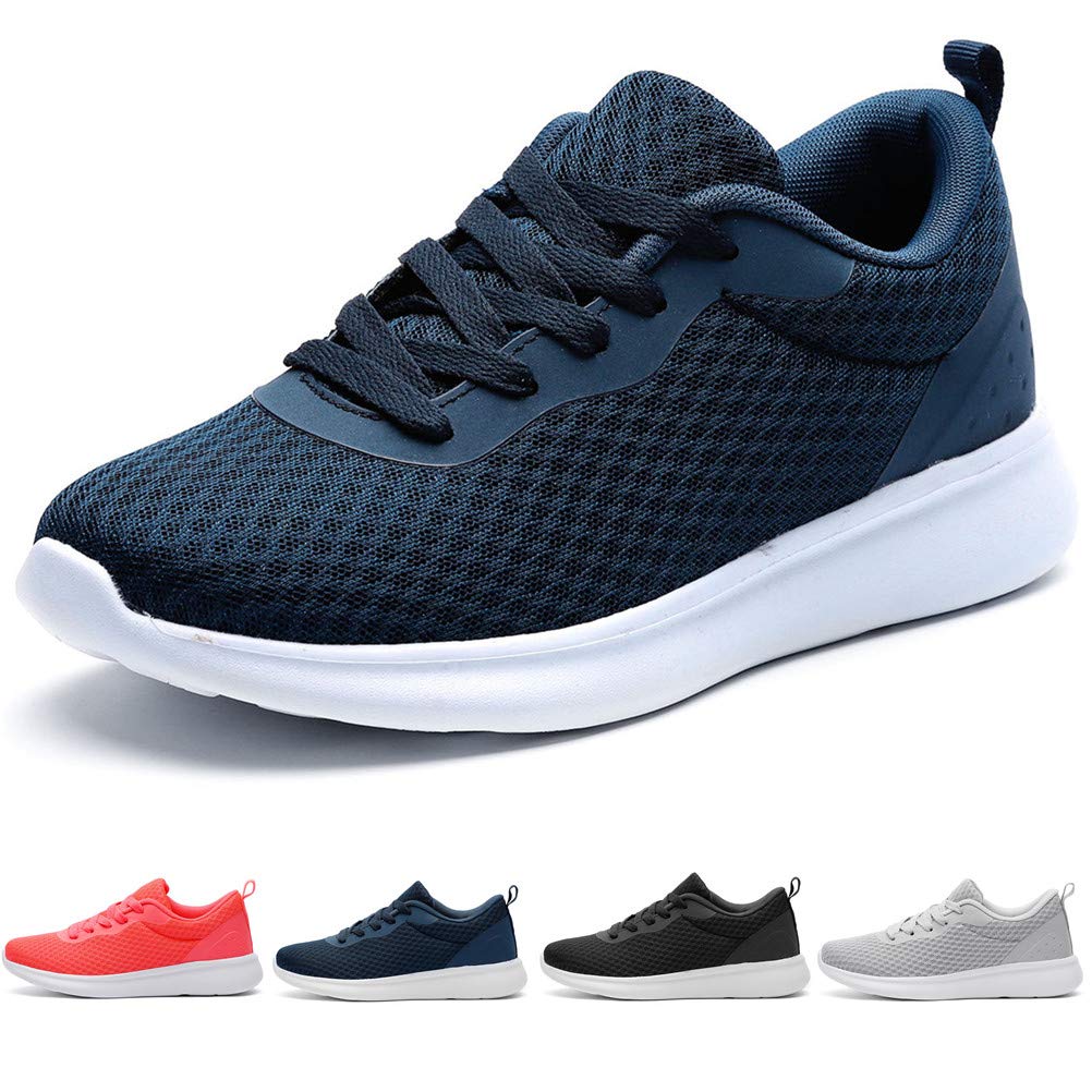 DADAWEN Women's Athletic Walking Shoes Lightweight Casual Breathable Mesh Running Sneakers Navy US Size 8.5