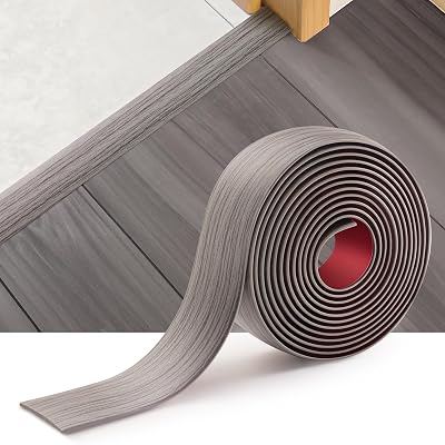 INMOZATA 2m Self-Adhesive Vinyl Floor Transition Strip Grey 4cm Wood Grain