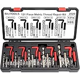 BILITOOLS Helicoil Thread Repair Kit Metric | 131-Piece Heli Coil Kit M5 M6 M8 M10 M12, including 4241 HSS Drill &amp; Tap, 304 Stainless thread inserts